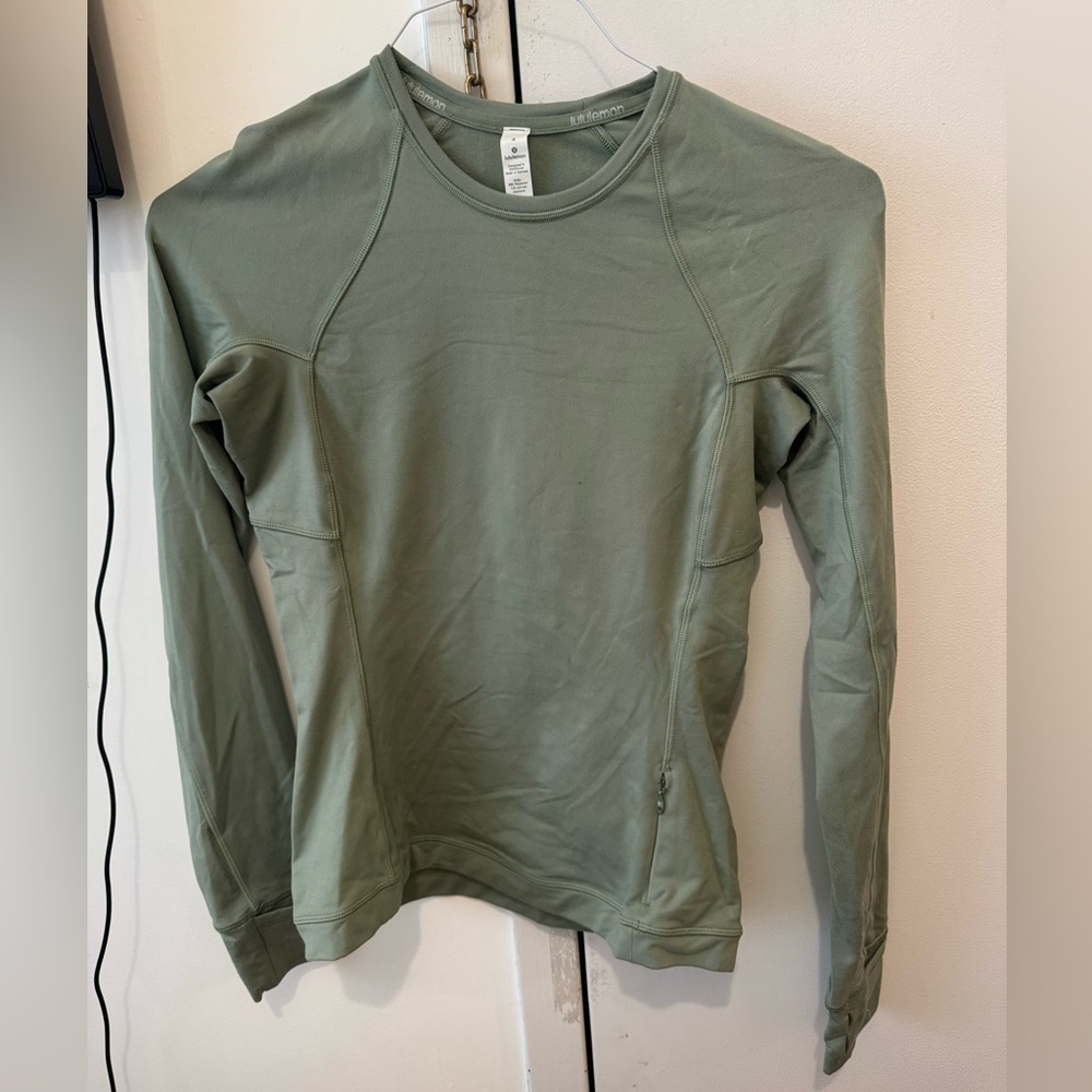 Lululemon It’s Rulu Long Sleeve Green Top